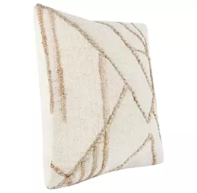 Comporta Sintra Ivory and Natural Square Accent Pillow Set of 2