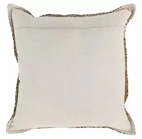 La Dolce Vita Leopard Hide Camel and Black Square Accent Pillow Set of 2