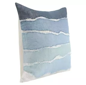 Stillness Bikram Capri Blue and Black Square Accent Pillow Set of 2