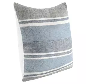 Stillness Lima Capri Blue and Dark Gray Square Accent Pillow Set of 2
