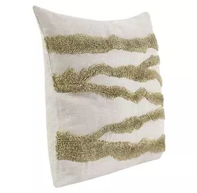 Stillness Passage Wheat Green and Beige Square Accent Pillow Set of 2
