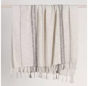 Throws Ria Ivory and Gray Throw