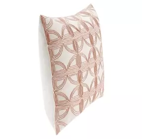 Villa Classics Elea Ivory and Blush Square Accent Pillow Set of 2