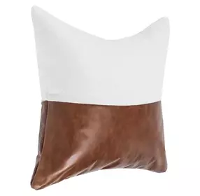 Villa Classics Canyon Ivory and Kona Brown Square Accent Pillow Set of 2