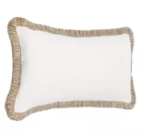 Radiant Oasis Cara Ivory and Natural Rectangular Accent Pillow