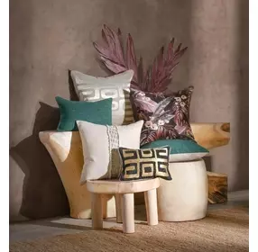 Radiant Oasis Makana Brown Square Accent Pillow Set of 2