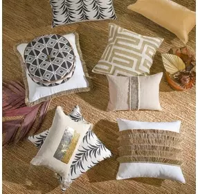 Radiant Oasis Alula Black and White Square Accent Pillow Set of 2