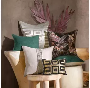 Radiant Oasis Zelo Tan and Silver Square Accent Pillow Set of 2