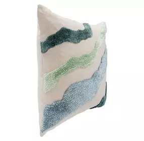 Equilibrium Inertia Blue and Cream Square Accent Pillow Set of 2