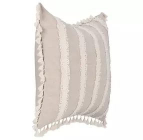 Tranquil Coasts Edisto Natural and Ivory Square Accent Pillow Set of 2