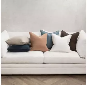 Bedford Linen Natural Square Accent Pillow Set of 2