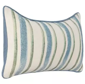 Tranquil Coasts Harbor Stripe Ivory Rectangular Accent Pillow Set of 2