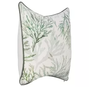 Tranquil Coasts Lessonia Green and Cream Square Accent Pillow Set of 2