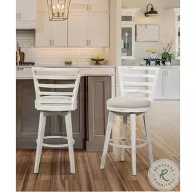 Meadowbrook Whitewash Swivel Bar Stool