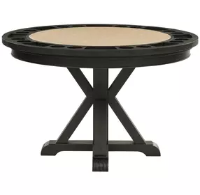 Rylie Black Round Game Top Storage Dining Dining Room Set