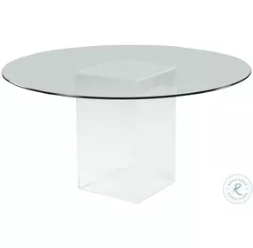 Valerie Clear Glass And Acrylic 54" Round Dining Room Set
