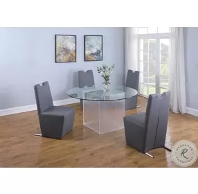 Valerie Clear Glass And Acrylic 54" Round Dining Table