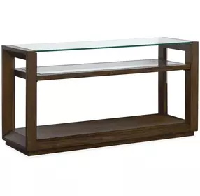 Cavalier Cinnamon Rectangular Glass Top Sofa Table