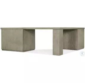 Blue Ridge Soft Smoked Gray Corner Desk with File and Open Desk Cabinet
