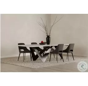 Bird White Oak And Black 110" Dining Table