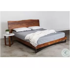 Bent Natural Stain Queen Platform Bed
