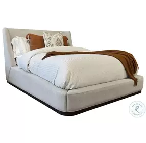 Seraphina Blanched Almond Upholstered Queen Panel Bed