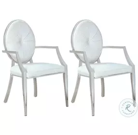Victoria White Round Back Arm Chair Set of 2