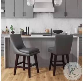 Charlie Pewter Counter Height Stool Set Of 2