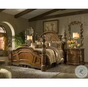 Villa Valencia Classic Chestnut Grande Marble California King Low Poster Bed