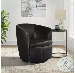 Zenith Black Swivel Accent Chair