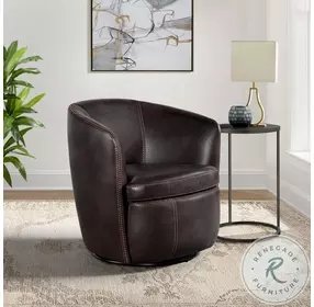 Zenith Brown Swivel Accent Chair