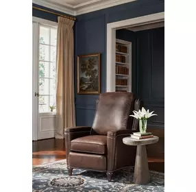 Rylea Soft Brown Valencia Arroz Leather Manual Push Back Recliner