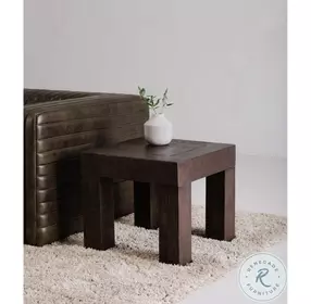 Evander Rustic Brown Side Table