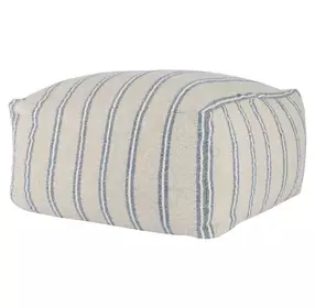 Poufs Delgada Natural and Blue Square Accent Pouf