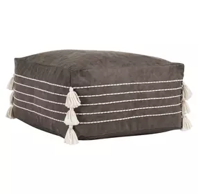 Poufs Ezekiel Vegan Leather Hickory Square Accent Pouf