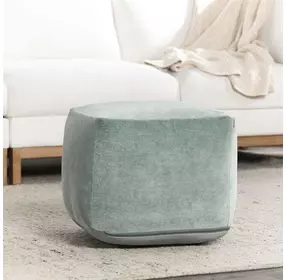 Poufs Heirloom Velvet Bay Green Square Accent Pouf