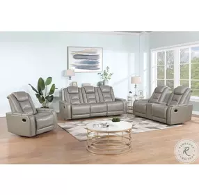 Breckenridge Light Gray Dual Reclining Console Loveseat