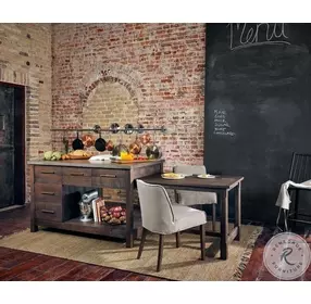 Ian Rubbed Black Oak Extendable Kitchen Island