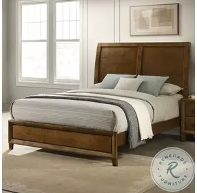Ballard Walnut Brown Queen Sleigh Bed