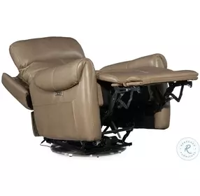 Sterling Pesaro Clay Leather Swivel Power Recliner With Power Headrest