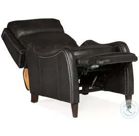 Stark Black Brindisi Trinita Leather Manual Push Back Recliner