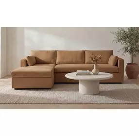 Burrow Ginger Performance Fabric 2 Piece Modular Sleeper Sectional