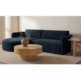 Emmy Dark Blue 2 Piece Modular LAF Chaise Sectional