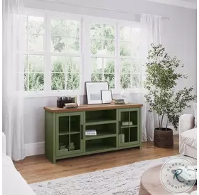 Vineyard Sage Green And Fruitwood 67" TV Stand