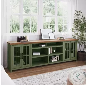 Vineyard Sage Green And Fruitwood 96" TV Stand