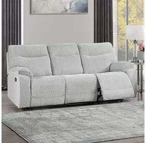 Chablis Mist Gray Reclining Living Room Set with USB Charging