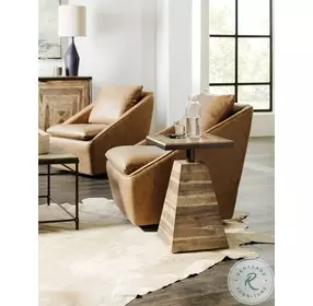 Bellmont Light Natural And Antique Bronze Metal Drink Table