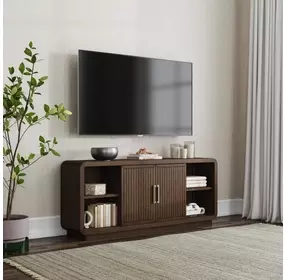 Athens Chocolate Brown 76" TV Stand with USB Charging