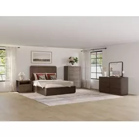 Athens Chocolate Brown Queen Storage Panel Bed