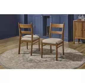 Azalea Oatmeal Performance Fabric Upholstered Dining Chair Set of 2